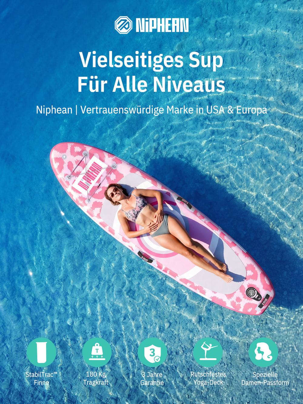 Niphean Dreamspace Serie 305cm Aufblasbares Stand Up Paddle Board Set