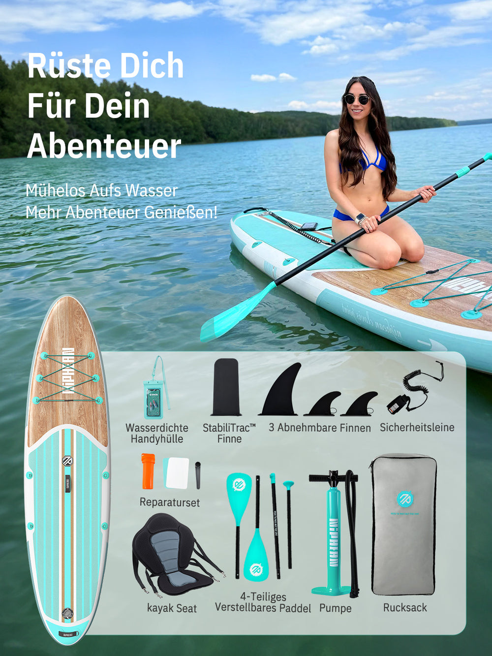 Niphean Clovis Point Serie 320cm Aufblasbares Stand Up Paddle Board Set